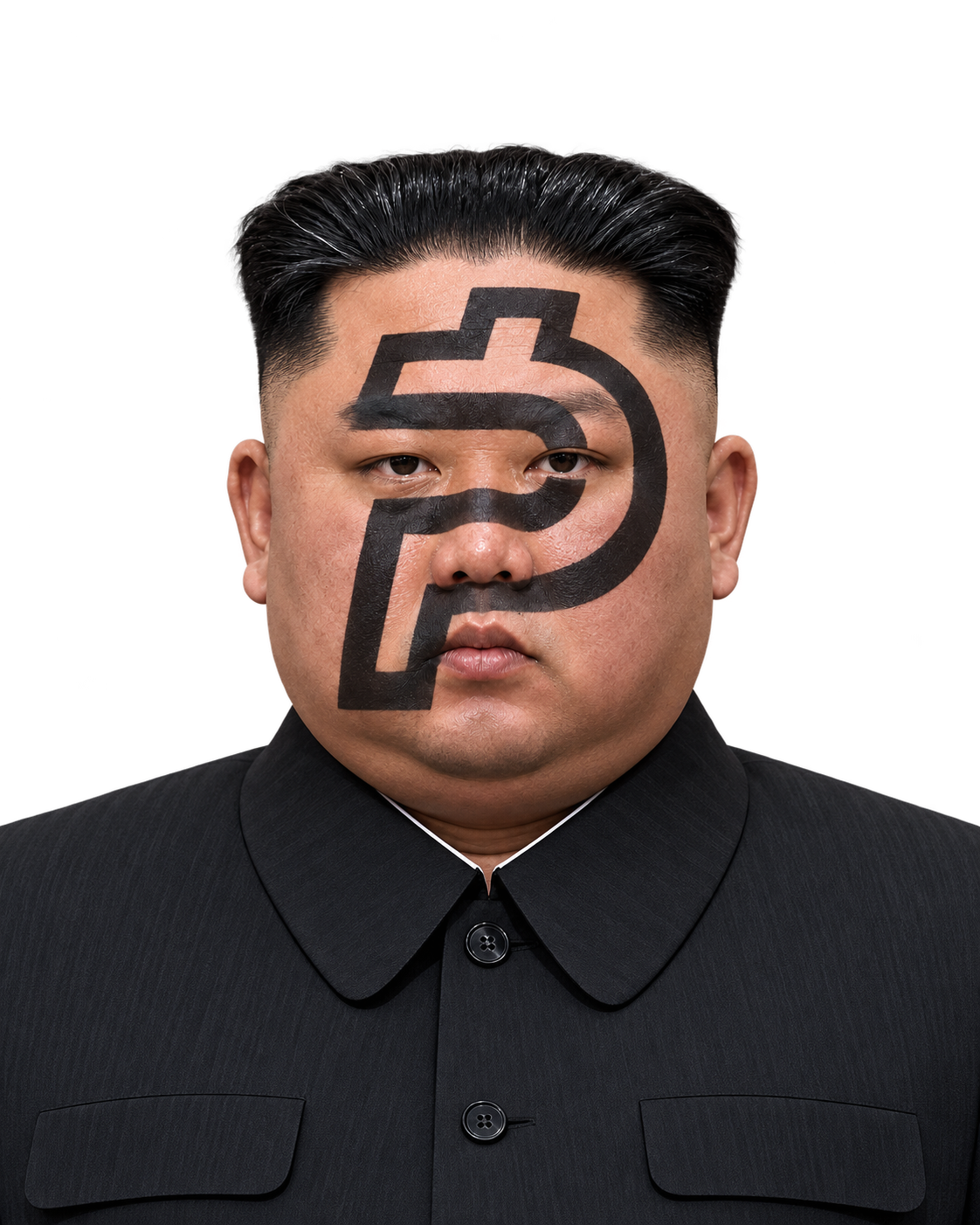 Satirical Kim Jong-Paid character with the PAID mark